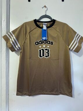 adidas Gold and Black Logo Jersey Sweatshirt
